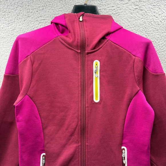 Smartwool full Zip Intraknit Hooded Merino Wool Jacket Magenta Berry Women’s M - Picture 6 of 16